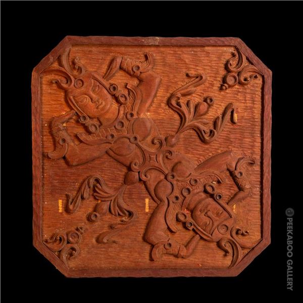 HISTORIC MASTER PATTERN CARVING FOR THE MAI-KAI SIAMESE RAMA TWIN "BANGKOK ROOM" TABLE TOPS.