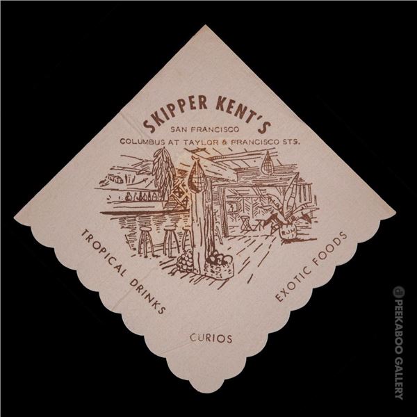 SKIPPER KENT'S SAN FRANCISCO COCKTAIL NAPKIN.