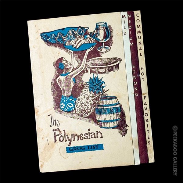 "THE POLYNESIAN" GROG LIST DRINK MENU - TORRANCE, CALIFORNIA.