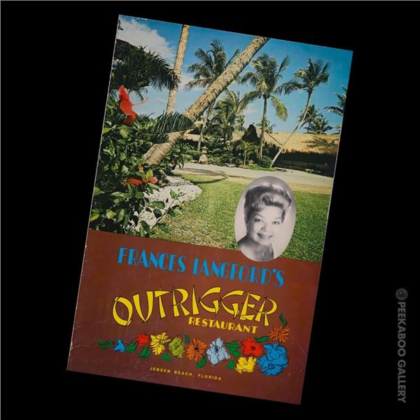 SVEN KIRSTEN KOLLECTION - "FRANCES LANGFORD'S OUTRIGGER" RESTAURANT MENU COVER.