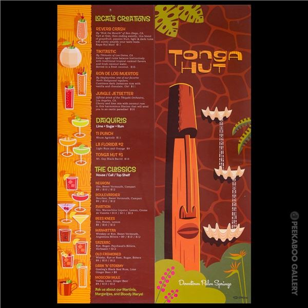 TONGA HUT PALM SPRINGS MENU BY SHAG.