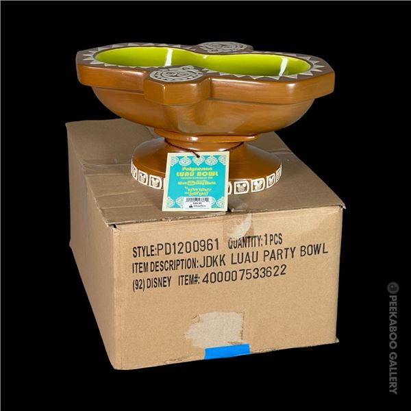 DISNEY'S WALT DISNEY WORLD POLYNESIAN VILLAGE RESORT KEVIN KIDNEY LUAU BOWL SIGNED & IN ORIGINAL BOX