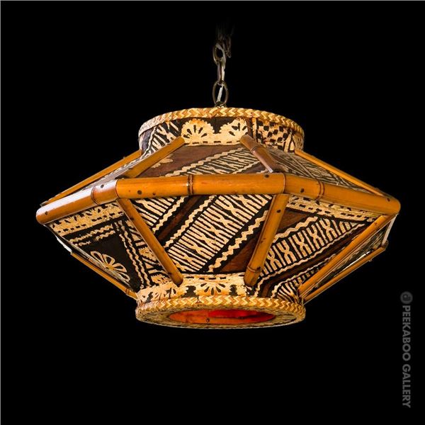 OCEANIC ARTS 1960s VERSION "TAPA SQUASH LAMP" FROM THE AKU AKU.