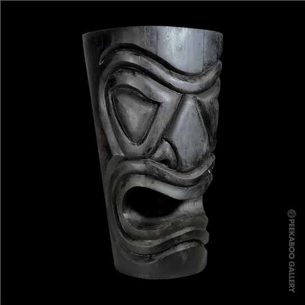 STYLIZED HAWAIIAN WAR GOD TIKI HEAD - EARLY TIKI DIABLO PURCHASED AT OCEANIC ARTS.