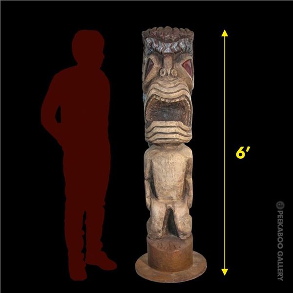 RARE SEA & JUNGLE GARY HEIKKA FIBERGLASS "BIG MOUTH" TIKI.