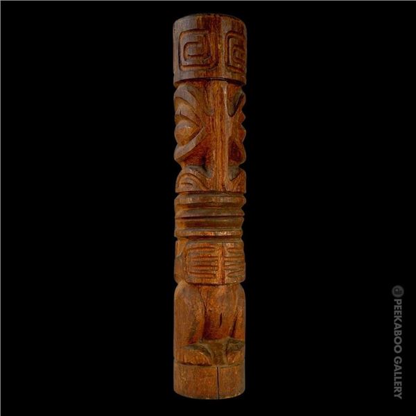 VINTAGE CARVED TAHITIAN POST TIKI ATTRIBUTED TO THE POLYNESIAN ROOM IN BOSTON.
