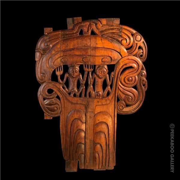 #403 "NEW GUINEA CANOE PROW - TROBRIAND ISLAND" MASTER PATTERN CARVING.