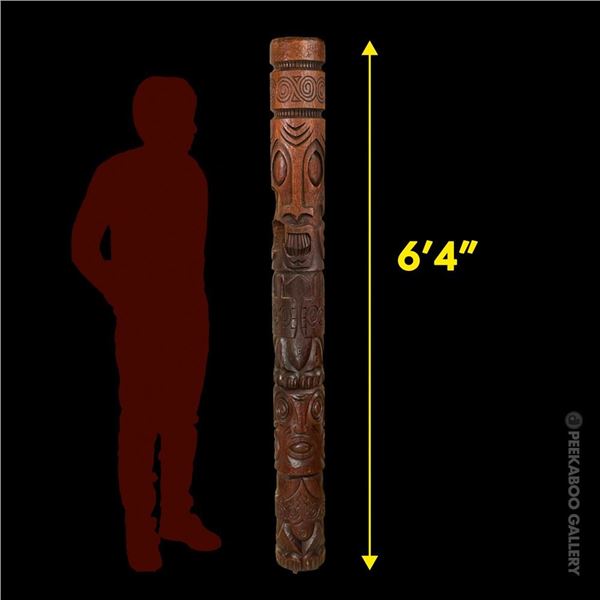 IMPRESSIVE 6-FOOT+ TIKI JANUS POLE FROM THE FABULOUS MARRIOTT "KONA KAI" - PHILADELPHIA.