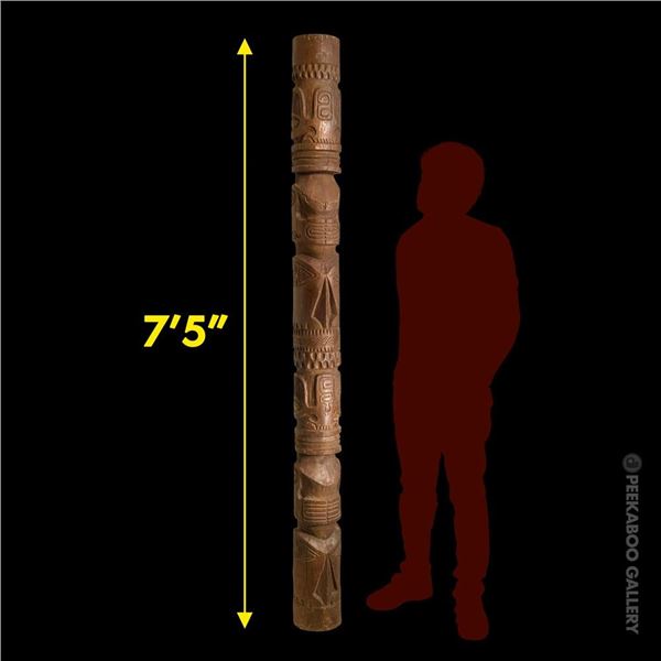 RARE TRADER VIC'S TALL ARCHITECTURAL MARQUESAN TIKI POST - PORTLAND, OREGON.