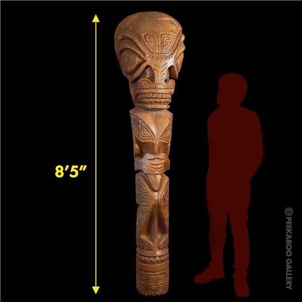 GARGANTUAN VINTAGE MARQUESAN TIKI GOD FROM TRADER VIC'S, ST. LOUIS.