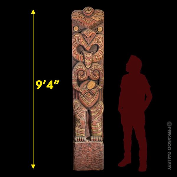 SPECTACULAR OCEANIC ARTS - LEROY SCHMALTZ  MAORI WALL TIKI.