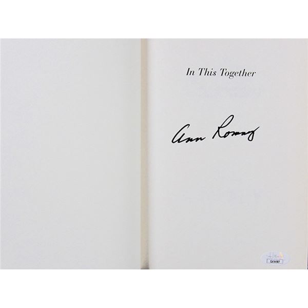 Ann Romney Signed In This Together First Edition HC Book JSA Authenticated