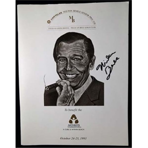 Milton Berle Actor Signed 1993 Chrysler Pro-Am Program JSA Authenticated