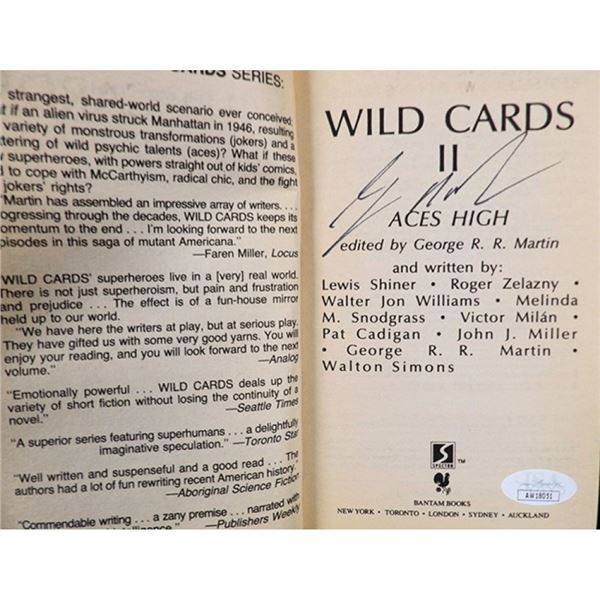 Game Of Thrones George RR Martin Signed Wild Card Volume II Aces High Book JSA Authenticated