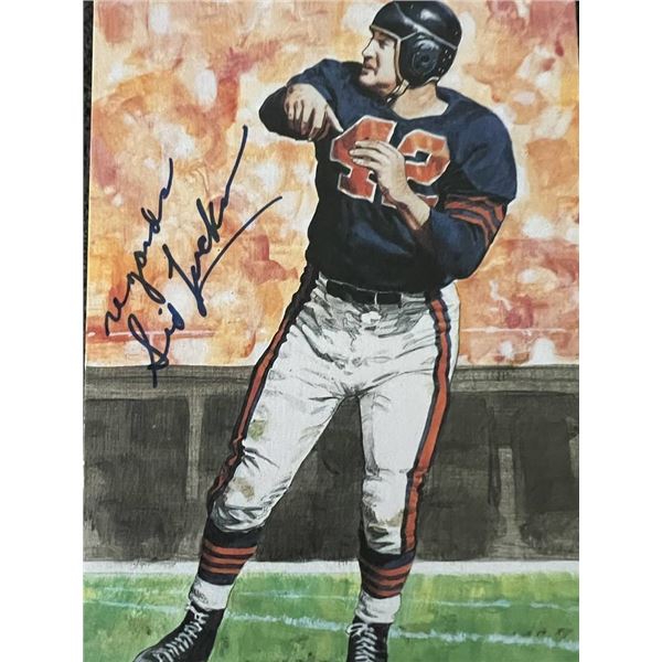 NFL MVP Sid Luckman signed art