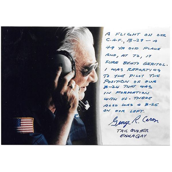 Enola Gay Airman George R Caron Signed Photograph