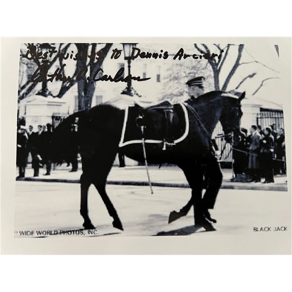 JFK Assassination Arthur Carlson Black Jack Funeral Procession signed photo