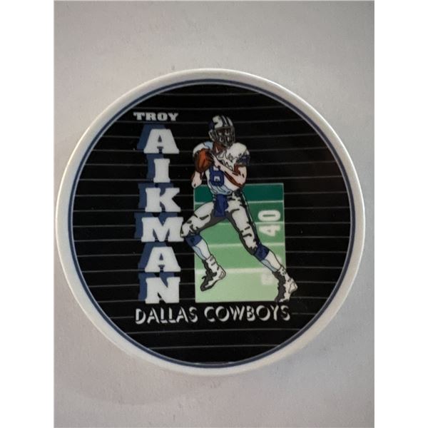 Troy Aikman Rare Porcelain Collector Plate â€“ Dallas Cowboys (4x4 Inches)