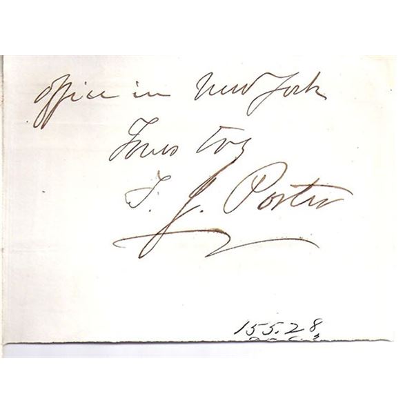 Union General F.J. Porter Signed Civil War Letter