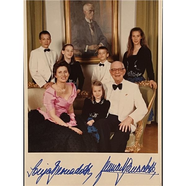 Swedish Prince Lennart Bernadotte and wife Sonja Bernadotte Signed Photo