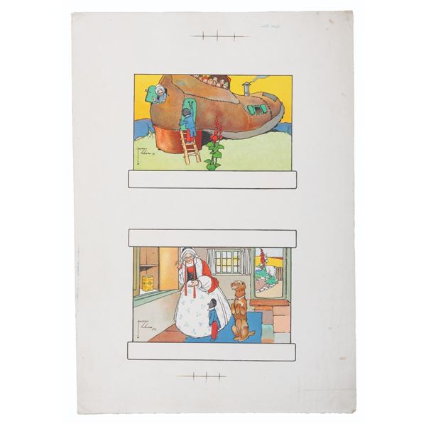 A Pair of Nursery Rhyme Illustration Prints by Lawson Wood.