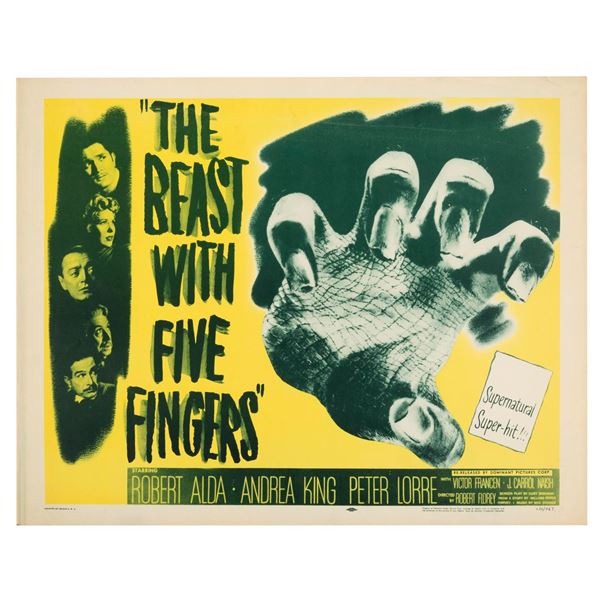 A "The Beast With Five Fingers" Half-Sheet.