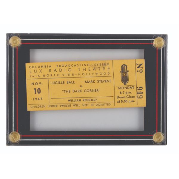 A 1947 Lux Radio Theatre Ticket.
