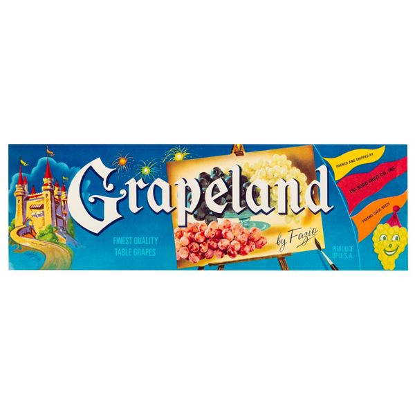 A "Grapeland" Grapes Fruit Crate Label.
