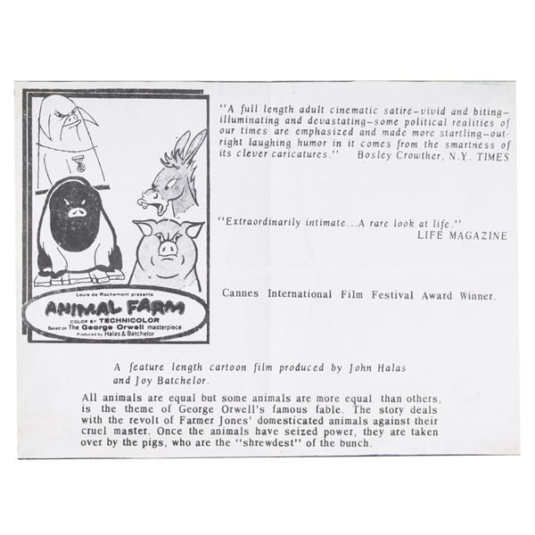 An "Animal Farm" Review Poster.