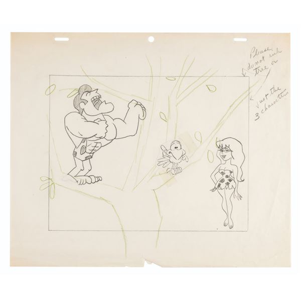 A George of the Jungle, Ursula, and Tookie-Tookie Layout Drawing.
