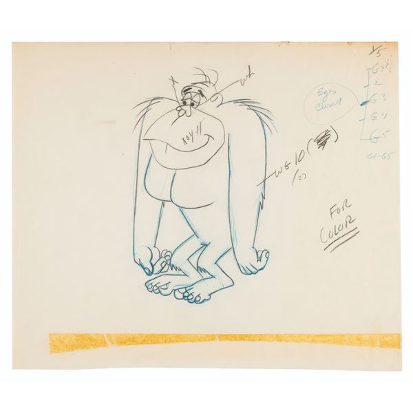An Ape "George of the Jungle" Color Key Drawing.