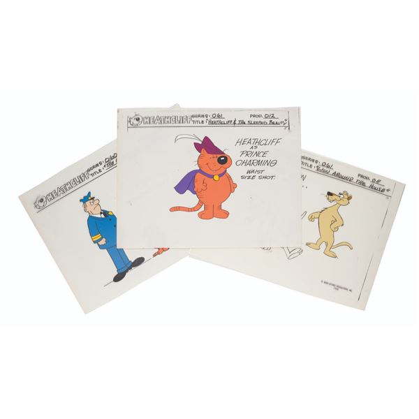 A Trio of Heathcliff Model Cels.