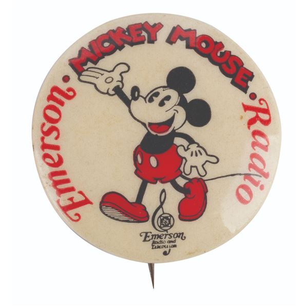 An Emerson Mickey Mouse Radio Button.