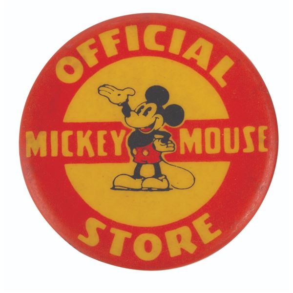 A Mickey Mouse Official Store Button.