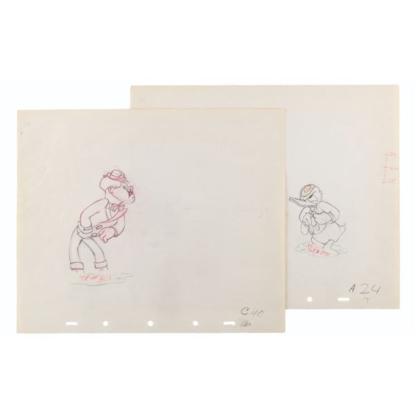 A Pair of "The Autograph Hound" Production Drawings.