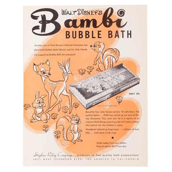 A "Bambi" Bubble Bath Print Ad.