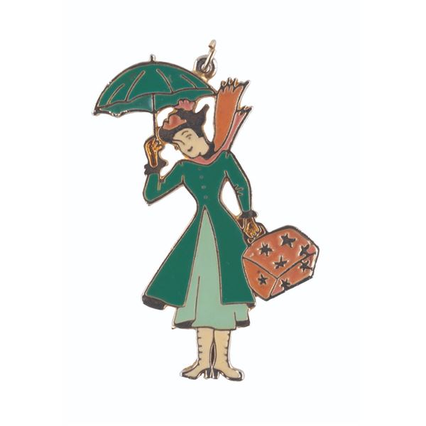 A Large "Mary Poppins" Cloisonne Pendant.