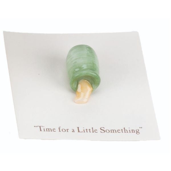 A Mini "Winnie the Pooh" Green Honey Pot Figurine.