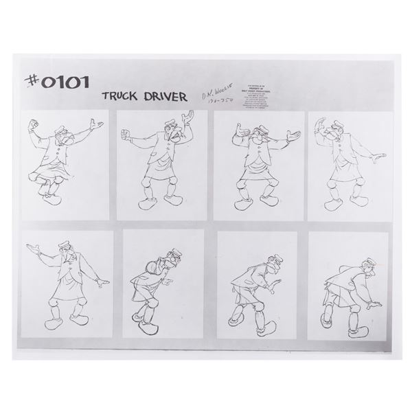 A "The Aristocats" Truck Driver Photostat Model Sheet.