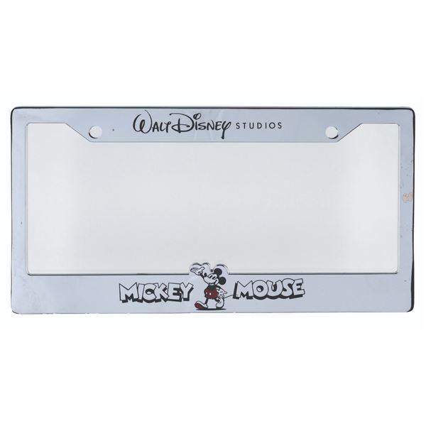A Walt Disney Studios License Plate Frame.