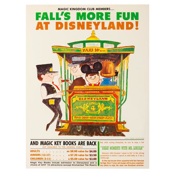 A Disneyland Magic Kingdom Club Ticket Book Flyer.