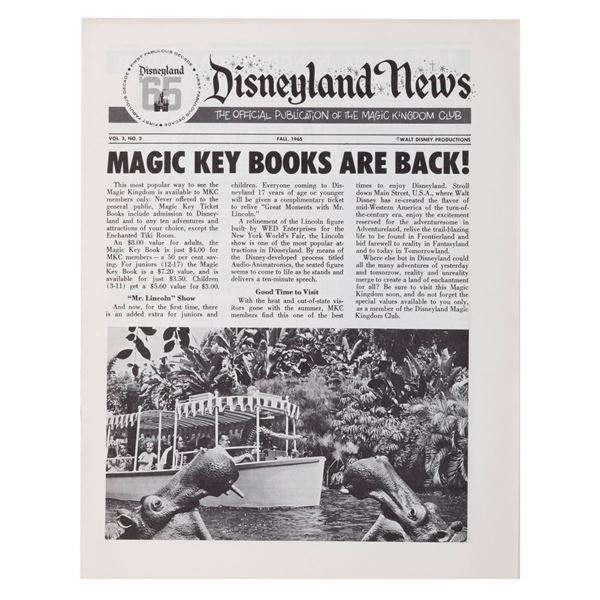 A 1965 Disneyland News Magazine.