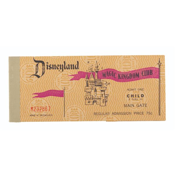 A 1969 10 Adventures in Disneyland Ticket Book.