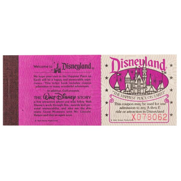 A 1970s Disneyland Courtesy Guest Ticket Book.