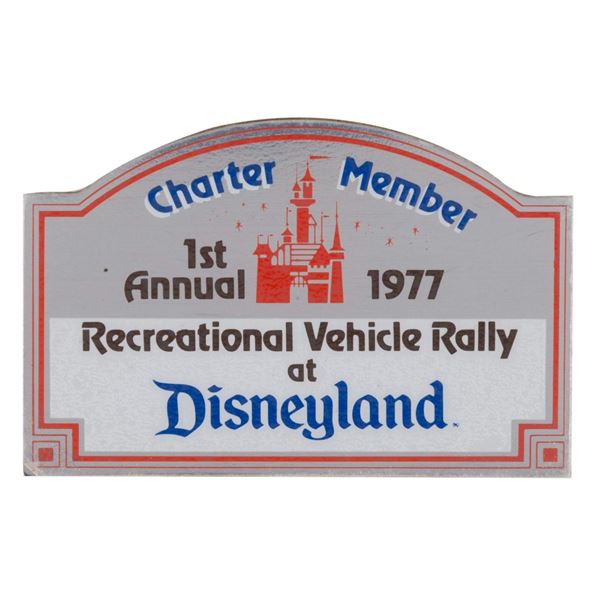 A Charter Member Disneyland RV Rally Emblem.
