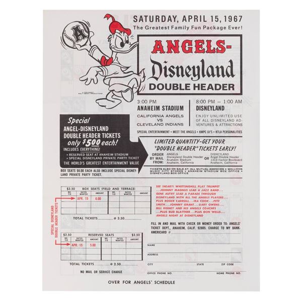An Angels-Disneyland Double Header Ticket Flyer.