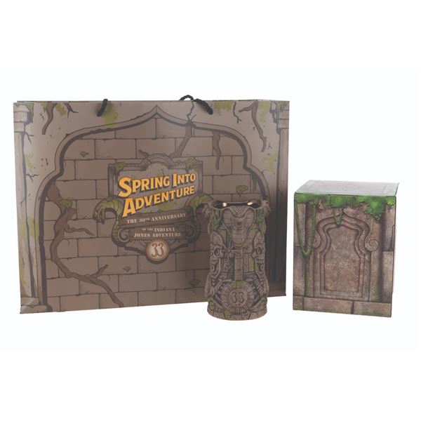 A Club 33 Indiana Jones Adventure 30th Anniversary Tiki Mug and Bag.