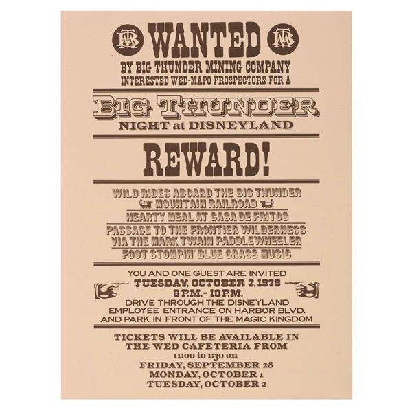 "Big Thunder Mountain" Imagineering Event Poster.