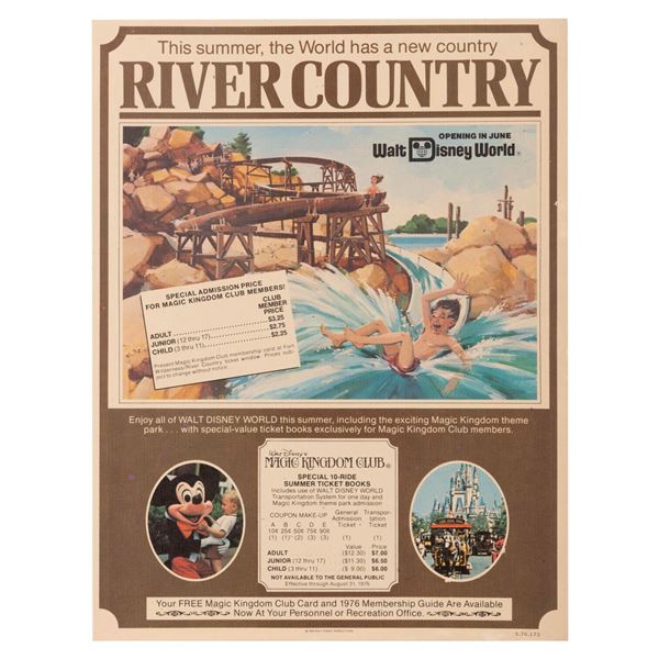 A Walt Disney World River Country Flyer.