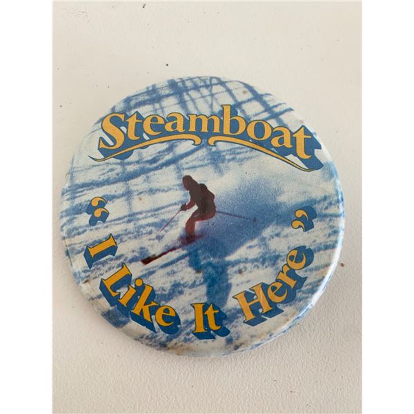 Steamboat I like it here vintage pin